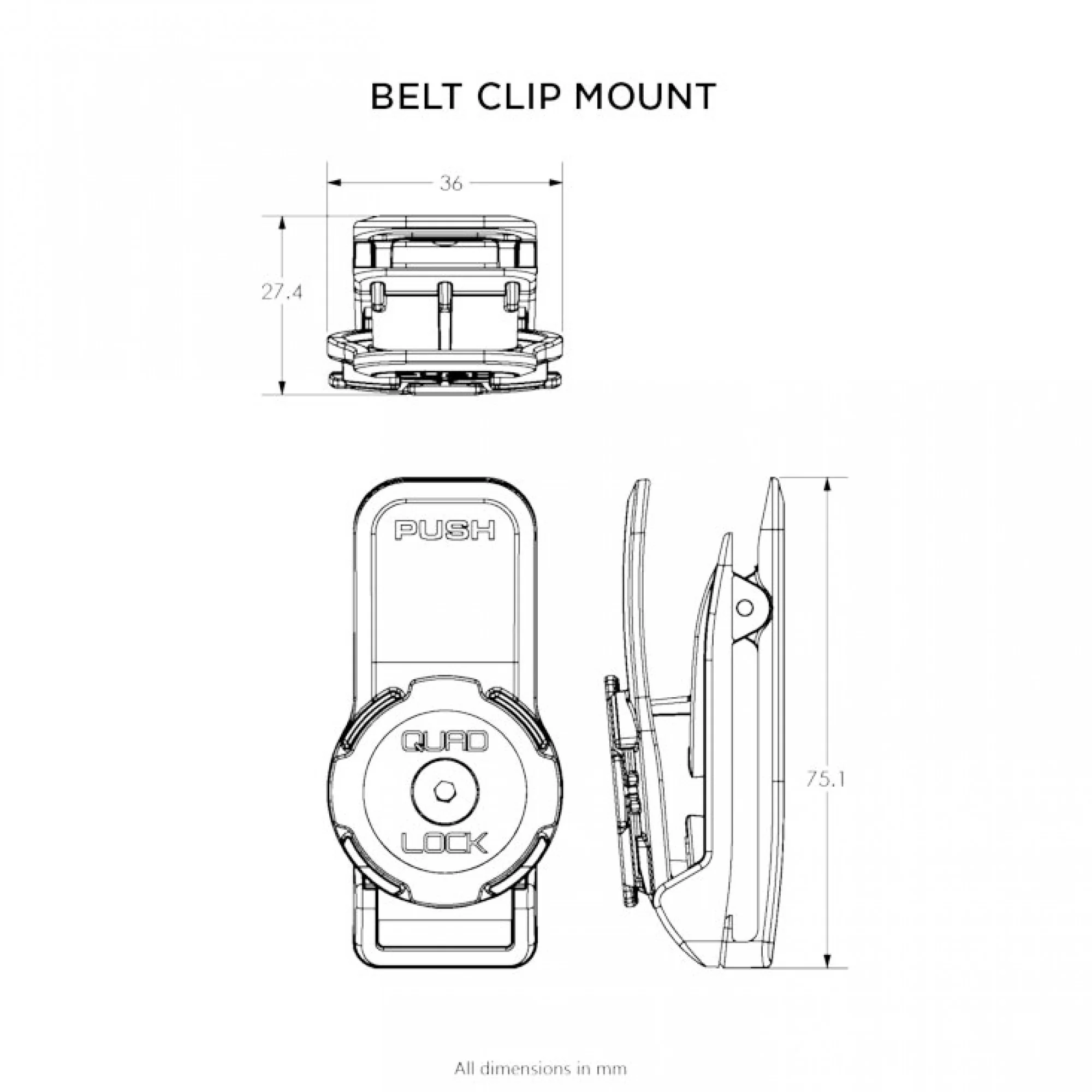Quad Lock Belt/Utility/Backpack/Belt Clip - Image 2